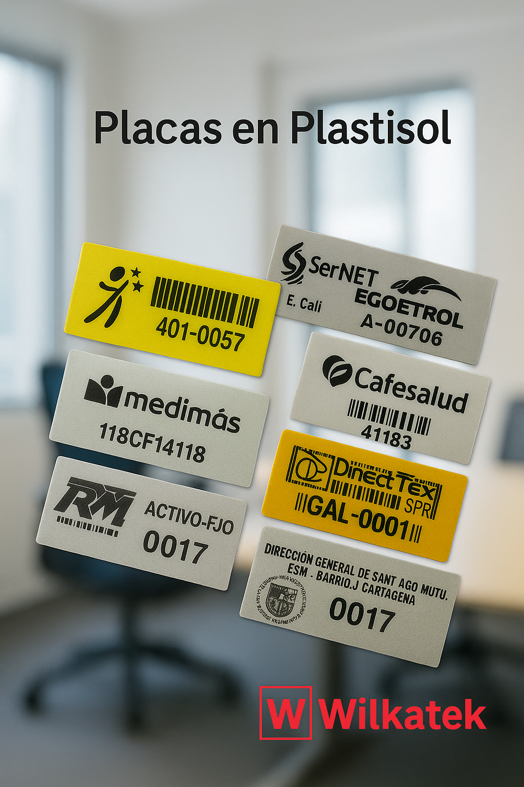 Etiquetas Plastisol Personalizadas para Activos Fijos | Alta Resistencia y Calidad
