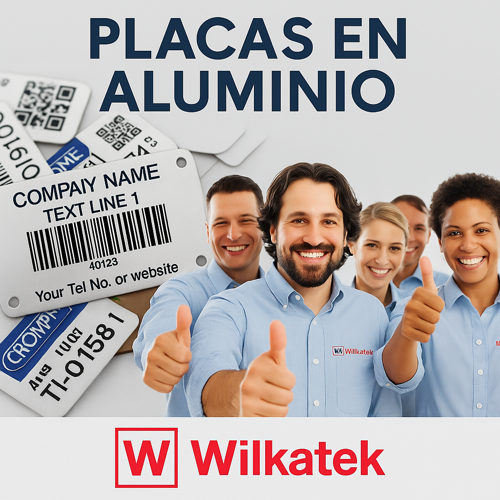 Etiquetas y/o Placas en Aluminio, perfectas para un buen control de activos o inventarios