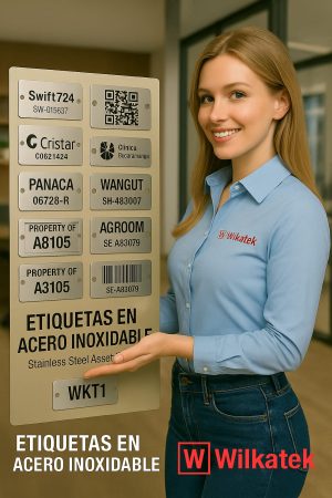 Placas de Acero Inoxidable para Identificación de Activos Fijos | Grabado Profesional y Resistente