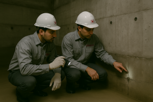 Inspección interna de tanques de agua potable: revisión de corbatas y fisuras estructurales