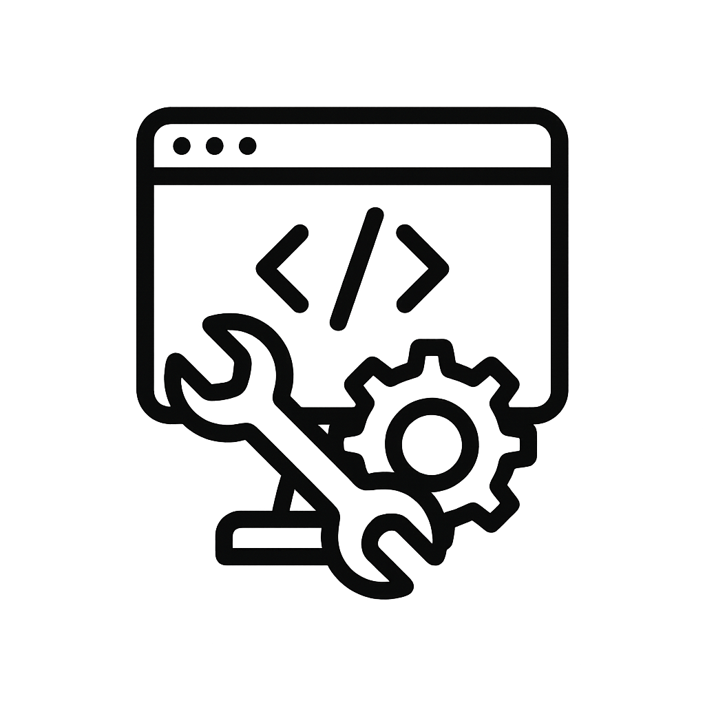 Ícono de Desarrollo Web y Herramientas de Código – Formato PNG Transparente