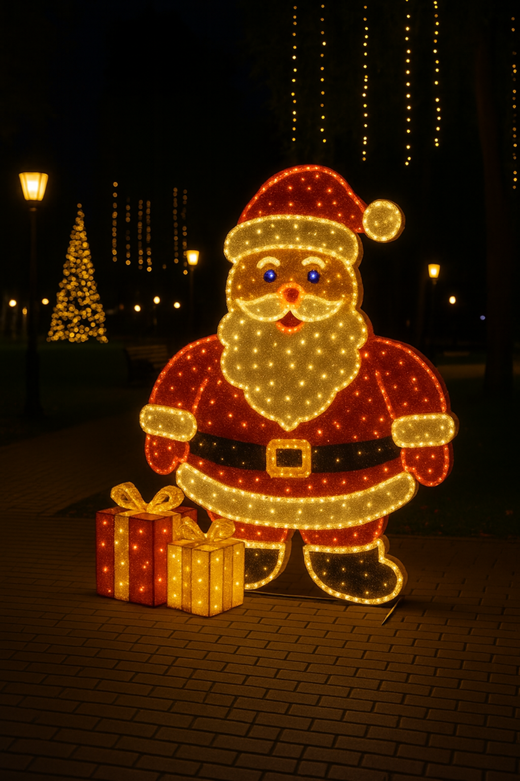 Santa Claus iluminado por Wilkatek: la magia navideña hecha luz