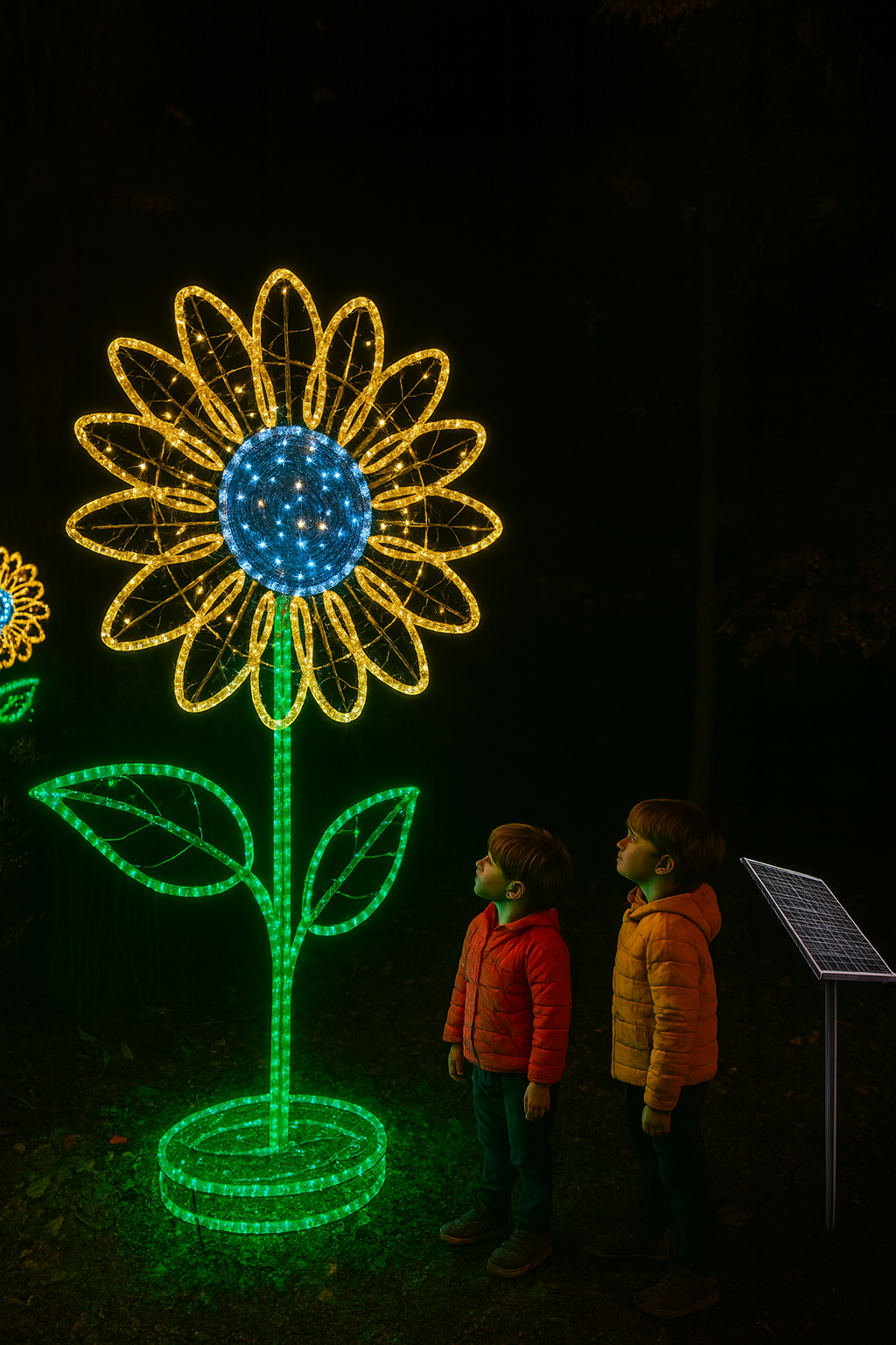 Flores para iluminación navideña de parques y plazoletas