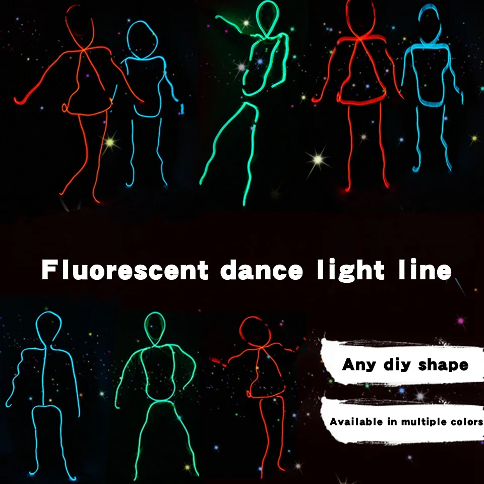 Luz de neón Flexible 1M/2M/3M/5M/10M EL cable Led neón fiesta de baile atmósfera decoración lámpara RopeTube tira Led Multicolor impermeable - Image 3