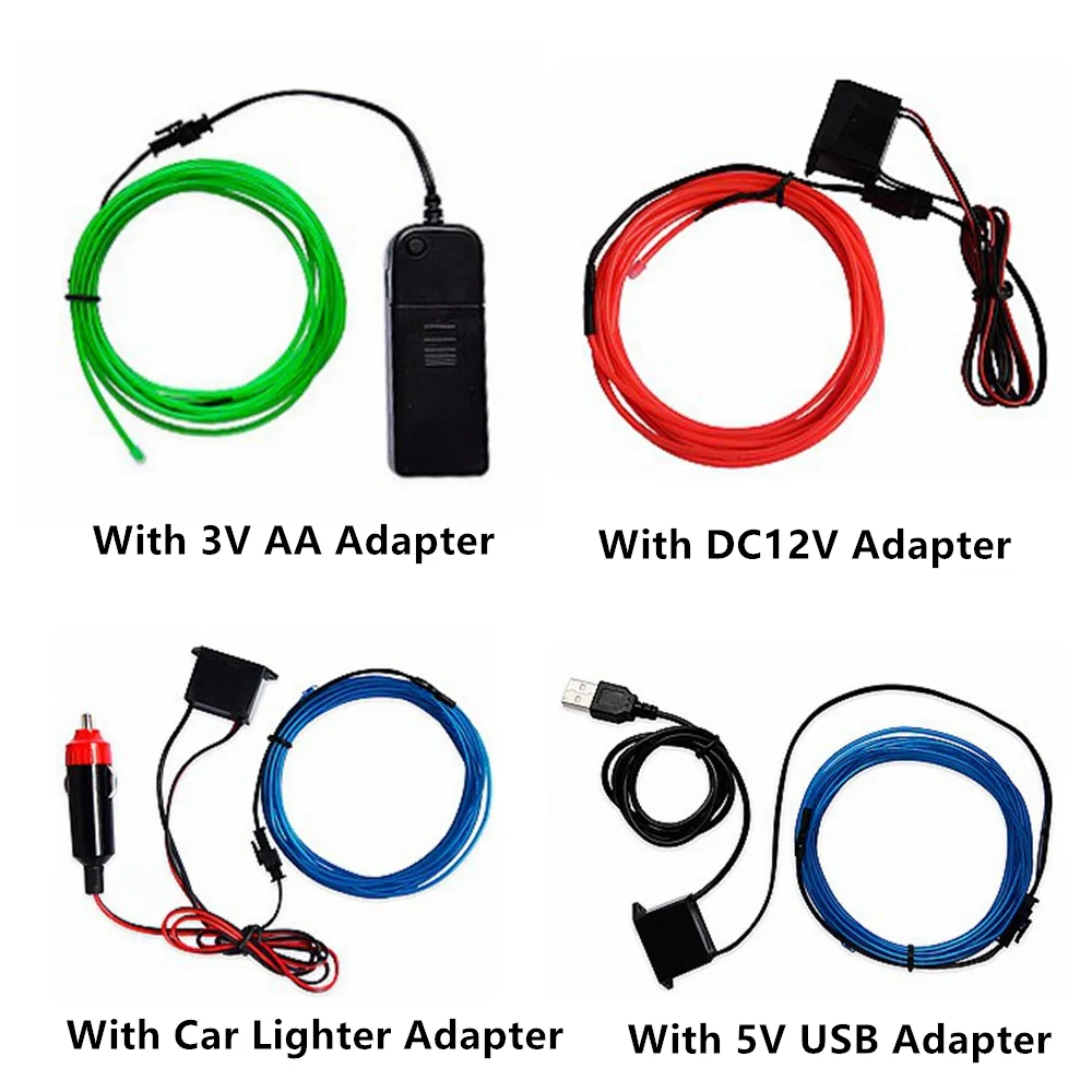Luz de neón Flexible 1M/2M/3M/5M/10M EL cable Led neón fiesta de baile atmósfera decoración lámpara RopeTube tira Led Multicolor impermeable - Image 5