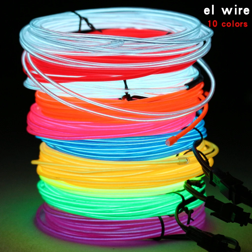 Luz de neón Flexible 1M/2M/3M/5M/10M EL cable Led neón fiesta de baile atmósfera decoración lámpara RopeTube tira Led Multicolor impermeable - Image 33