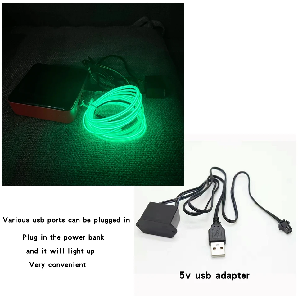Luz de neón Flexible 1M/2M/3M/5M/10M EL cable Led neón fiesta de baile atmósfera decoración lámpara RopeTube tira Led Multicolor impermeable - Image 19