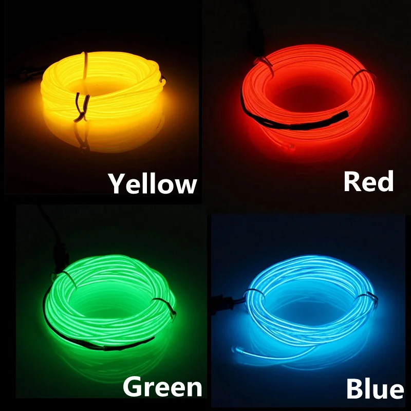 Luz de neón Flexible 1M/2M/3M/5M/10M EL cable Led neón fiesta de baile atmósfera decoración lámpara RopeTube tira Led Multicolor impermeable - Image 14