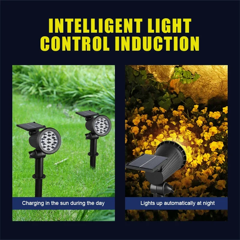 Luces solares de paisaje, foco de pared empotrado ajustable de 9LED, iluminación exterior impermeable IP65 para camino de jardín, 1-4 Uds. - Image 3