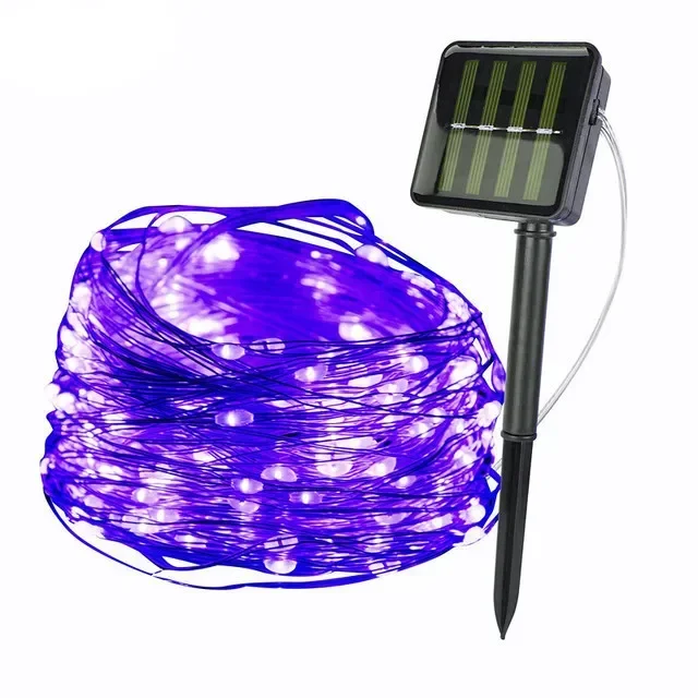 Guirnalda de luces Led solares de 7M/12M/22/32M, adorno para exteriores, guirnalda de luces Led impermeables, decoración de lámpara Solar para jardín y fiesta de Navidad - Image 7