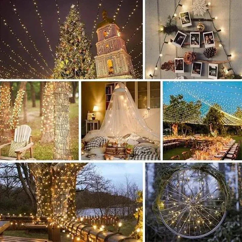 Guirnalda de luces alimentada por energía Solar para jardín, lámpara impermeable para exteriores, guirnalda de 6V para Navidad, fiesta navideña, decoración del hogar, 1 paquete - Image 6