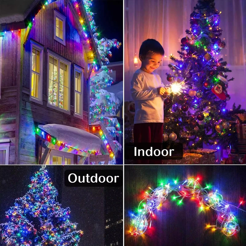 Guirnalda de luces LED de Navidad, guirnaldas de luces al aire libre para adorno, árbol, jardín, calle, boda, fiesta, decoración de Patio - Image 3