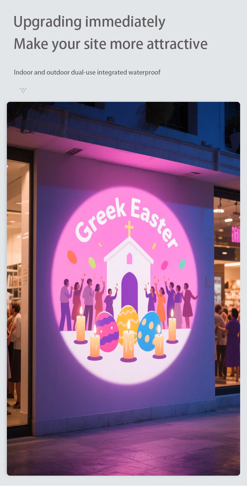 Proyector de luz Led Gobo para festivales globales, Navidad, Halloween, Año Nuevo, decoración con patrón más de varios países para fiestas y negocios - Image 10