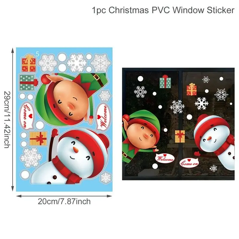Pegatinas navideñas para ventana, adornos navideños para el hogar, pegatina navideña para pared, decoración de Año Nuevo para habitación de niños 2025, 2026 - Image 16