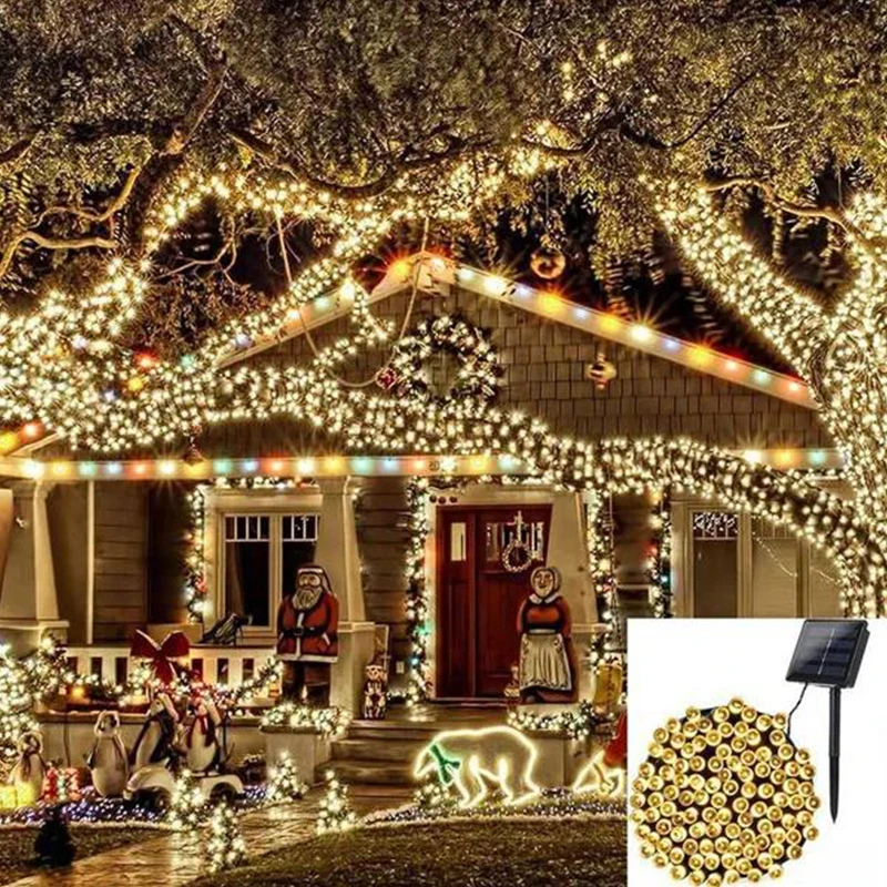 Guirnalda de luces alimentada por energía Solar para jardín, lámpara impermeable para exteriores, guirnalda de 6V para Navidad, fiesta navideña, decoración del hogar, 1 paquete - Image 13