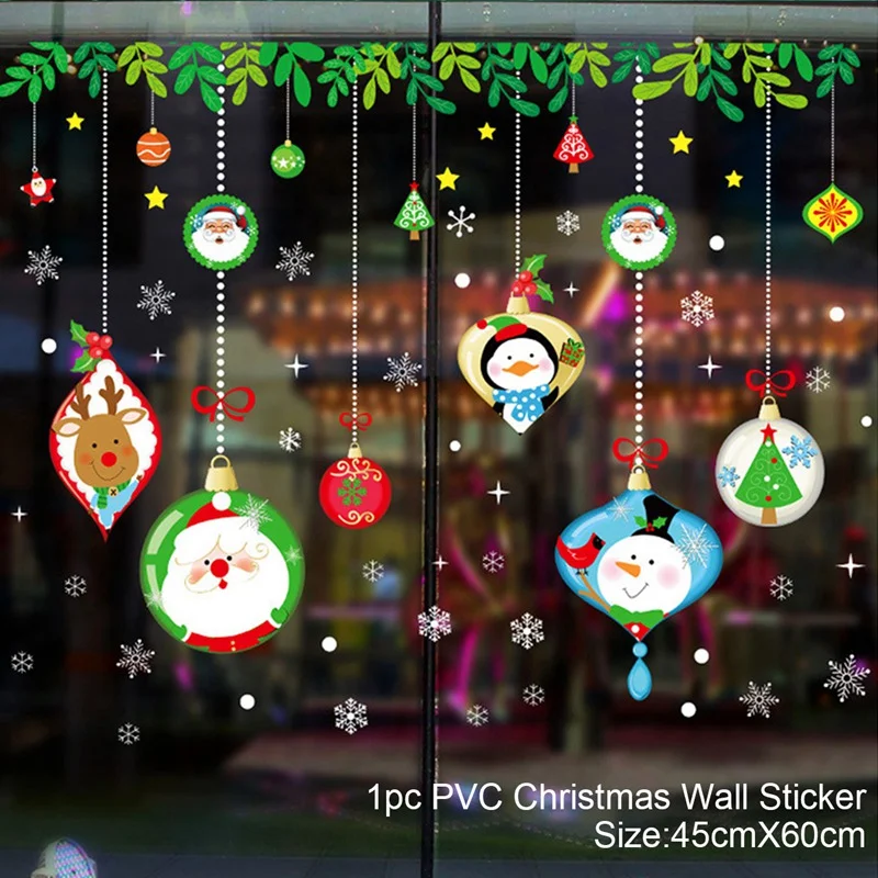 Pegatinas navideñas para ventana, adornos navideños para el hogar, pegatina navideña para pared, decoración de Año Nuevo para habitación de niños 2025, 2026 - Image 51