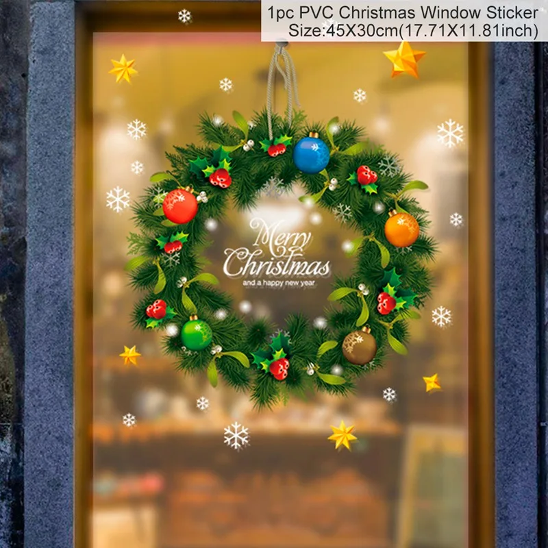 Pegatinas navideñas para ventana, adornos navideños para el hogar, pegatina navideña para pared, decoración de Año Nuevo para habitación de niños 2025, 2026 - Image 47