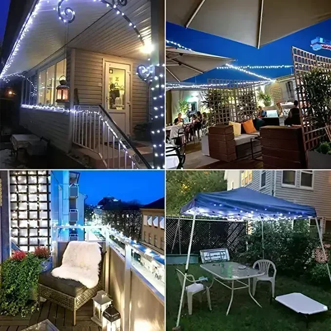 Guirnalda de luces Led solares de 7M/12M/22/32M, adorno para exteriores, guirnalda de luces Led impermeables, decoración de lámpara Solar para jardín y fiesta de Navidad - Image 16