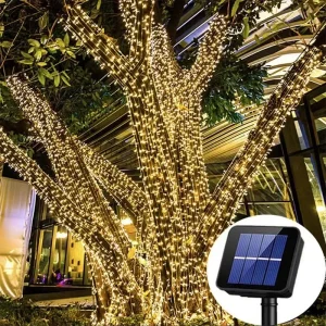 Guirnalda de luces alimentada por energía Solar para jardín, lámpara impermeable para exteriores, guirnalda de 6V para Navidad, fiesta navideña, decoración del hogar, 1 paquete