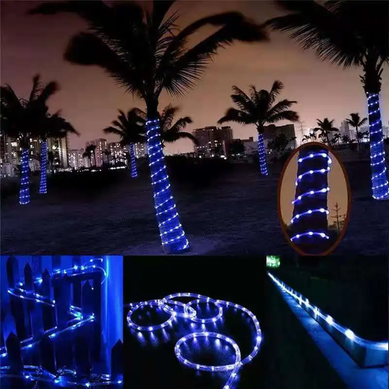 Tira de luces LED solares, tubo de cuerda, guirnalda de luces alimentada por energía Solar, decoración navideña para exteriores, jardín, césped, árbol, valla de patio - Image 23