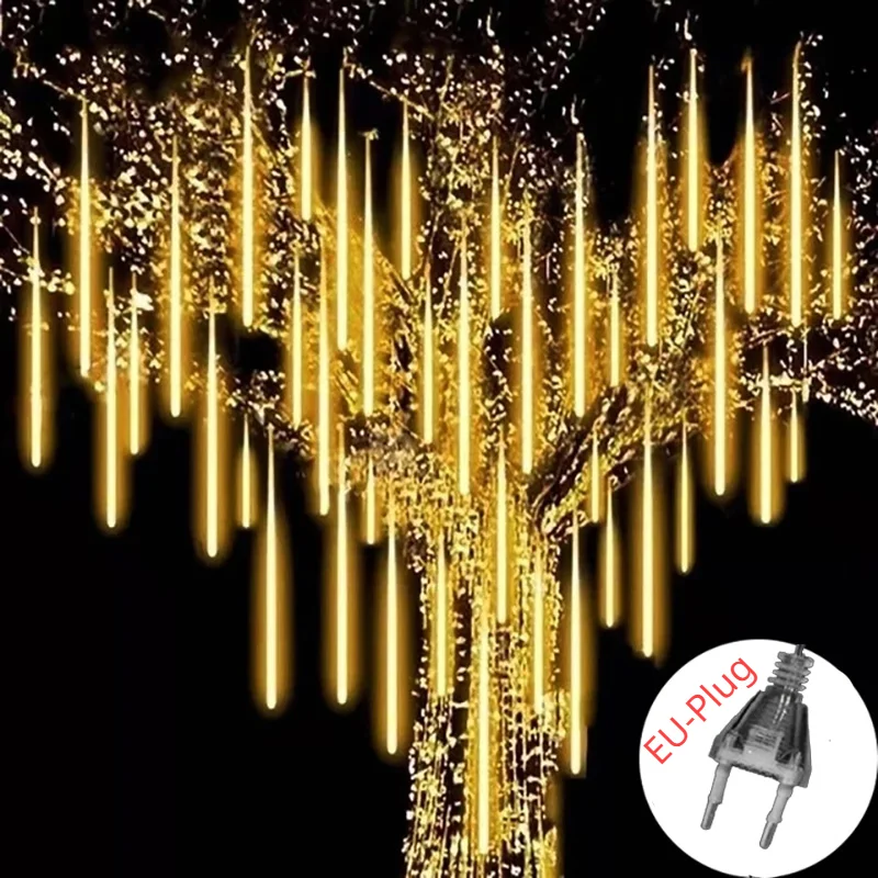 Guirnalda de luces solares para lluvia de meteoritos, luz impermeable para jardín, 8 tubos, árbol de Navidad, fiesta, boda, decoración navideña - Image 16