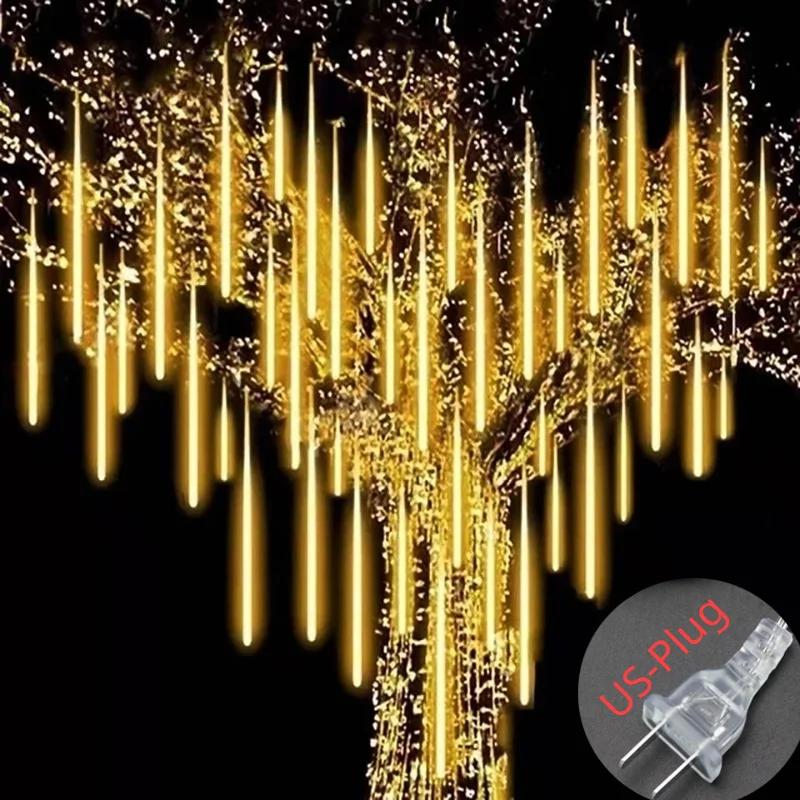 Guirnalda de luces solares para lluvia de meteoritos, luz impermeable para jardín, 8 tubos, árbol de Navidad, fiesta, boda, decoración navideña - Image 9