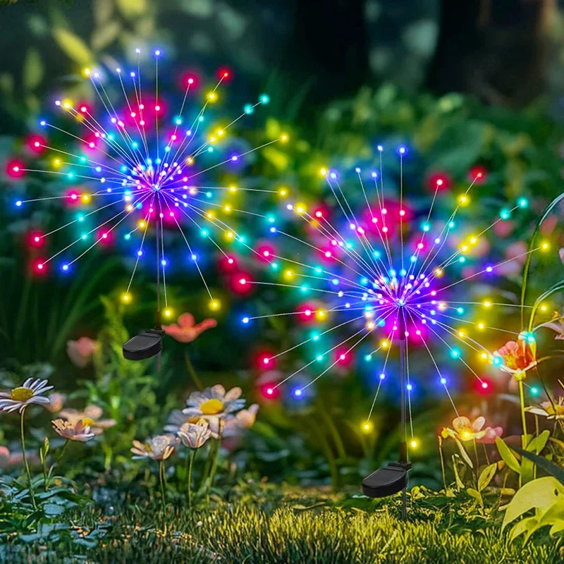 Luces solares de jardín decorativas para exteriores, luz LED de fuegos artificiales de Navidad, resistente al agua para Patio exterior, camino, césped - Image 4