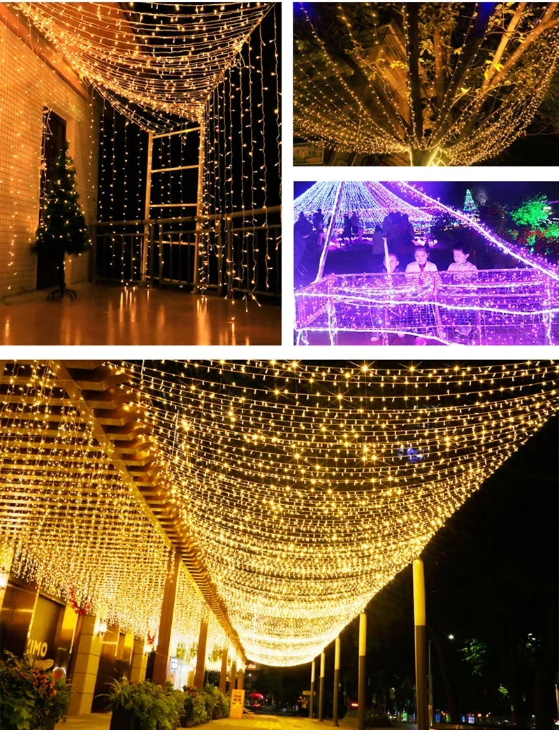 Guirnalda de luces LED de Navidad, guirnaldas de luces al aire libre para adorno, árbol, jardín, calle, boda, fiesta, decoración de Patio - Image 29