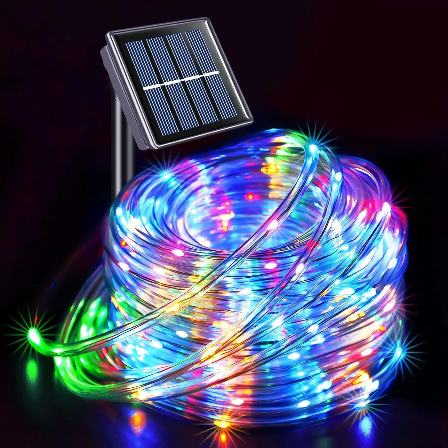 Tira de luces LED solares, tubo de cuerda, guirnalda de luces alimentada por energía Solar, decoración navideña para exteriores, jardín, césped, árbol, valla de patio - Image 8