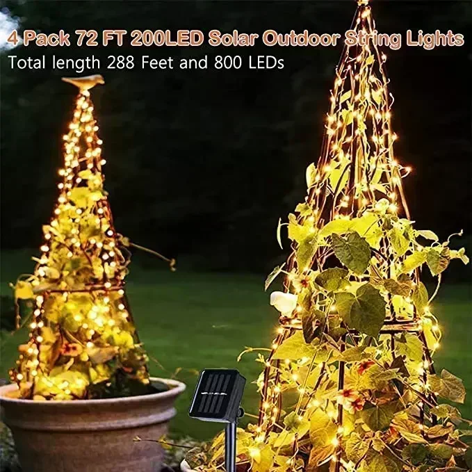 Guirnalda de luces Led solares de 7M/12M/22/32M, adorno para exteriores, guirnalda de luces Led impermeables, decoración de lámpara Solar para jardín y fiesta de Navidad - Image 18