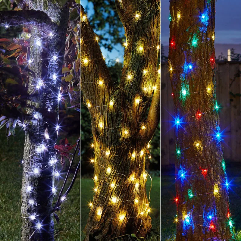 Guirnalda de luces LED navideñas con Cable verde, guirnalda impermeable para exteriores, fiesta de cumpleaños, decoración de jardín y habitación de Halloween - Image 2