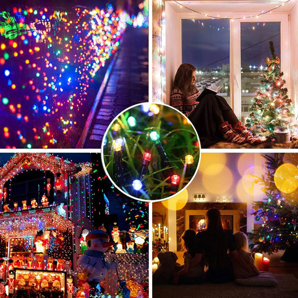 Tira de luces LED con control remoto, iluminación impermeable para exteriores, 8 modos, conectable, para fiesta en casa, boda, decoración de Navidad, 50M - Image 13