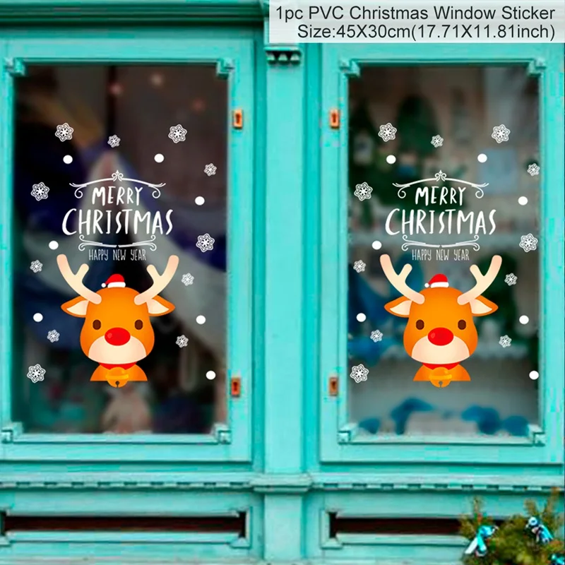 Pegatinas navideñas para ventana, adornos navideños para el hogar, pegatina navideña para pared, decoración de Año Nuevo para habitación de niños 2025, 2026 - Image 46