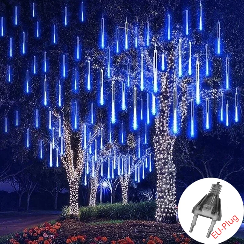 Guirnalda de luces solares para lluvia de meteoritos, luz impermeable para jardín, 8 tubos, árbol de Navidad, fiesta, boda, decoración navideña - Image 7