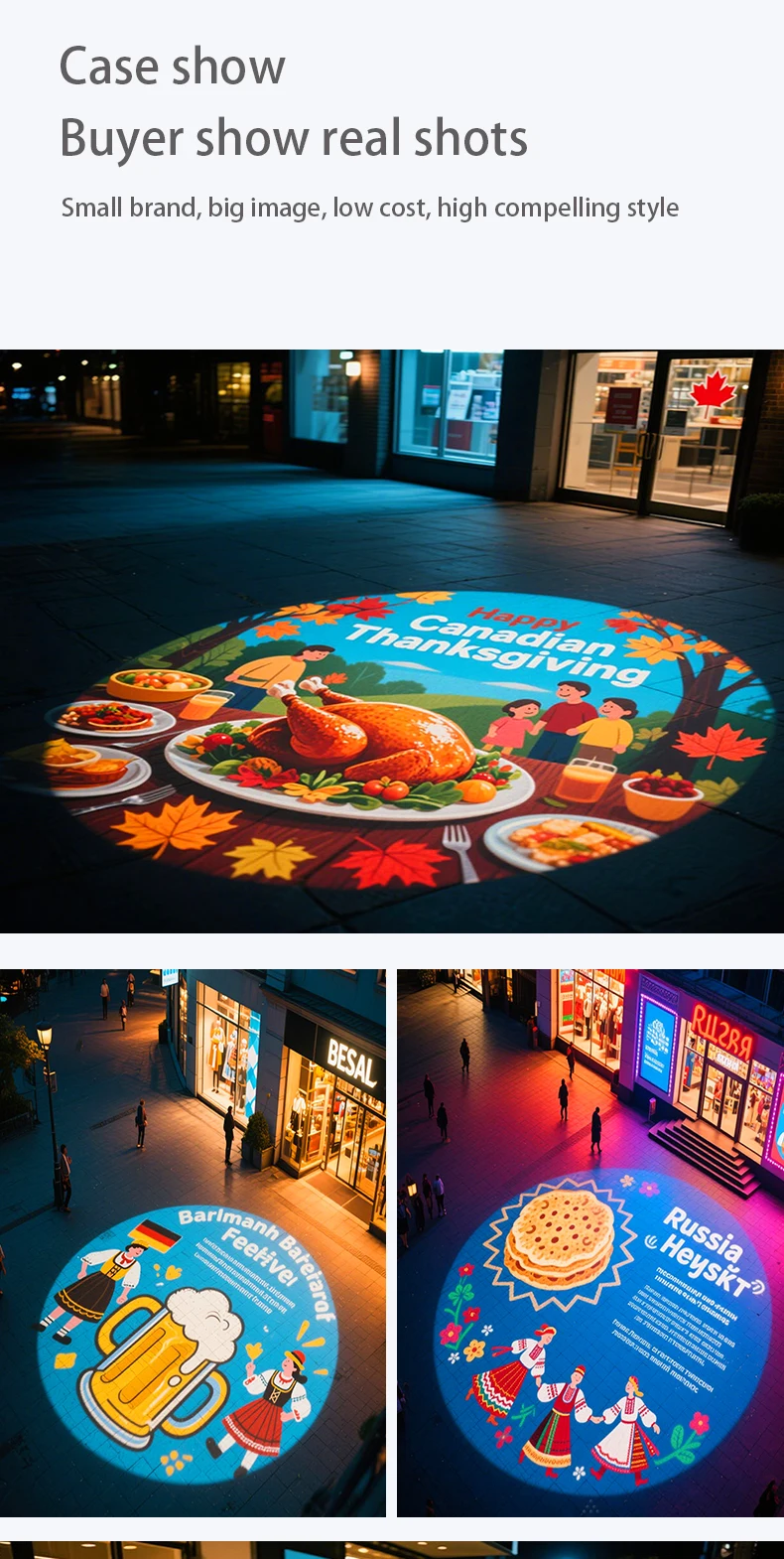 Proyector de luz Led Gobo para festivales globales, Navidad, Halloween, Año Nuevo, decoración con patrón más de varios países para fiestas y negocios - Image 8