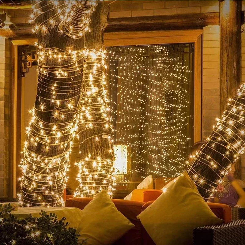 Guirnalda de luces LED de Navidad, guirnaldas de luces al aire libre para adorno, árbol, jardín, calle, boda, fiesta, decoración de Patio - Image 31
