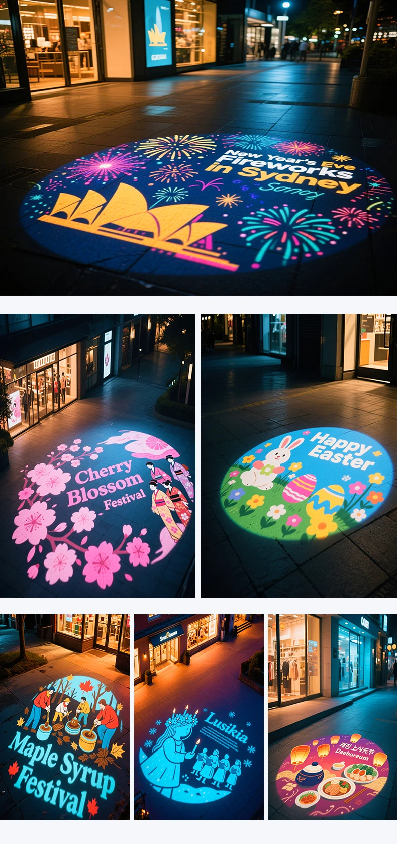 Proyector de luz Led Gobo para festivales globales, Navidad, Halloween, Año Nuevo, decoración con patrón más de varios países para fiestas y negocios - Image 9