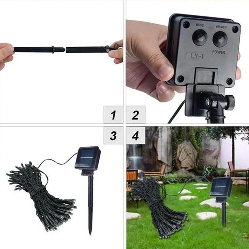 Guirnalda de luces alimentada por energía Solar para jardín, lámpara impermeable para exteriores, guirnalda de 6V para Navidad, fiesta navideña, decoración del hogar, 1 paquete - Image 10