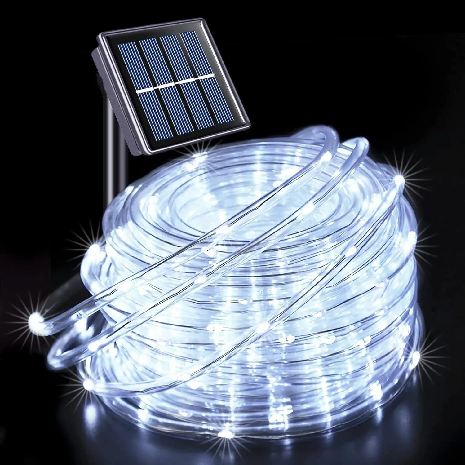 Tira de luces LED solares, tubo de cuerda, guirnalda de luces alimentada por energía Solar, decoración navideña para exteriores, jardín, césped, árbol, valla de patio - Image 9