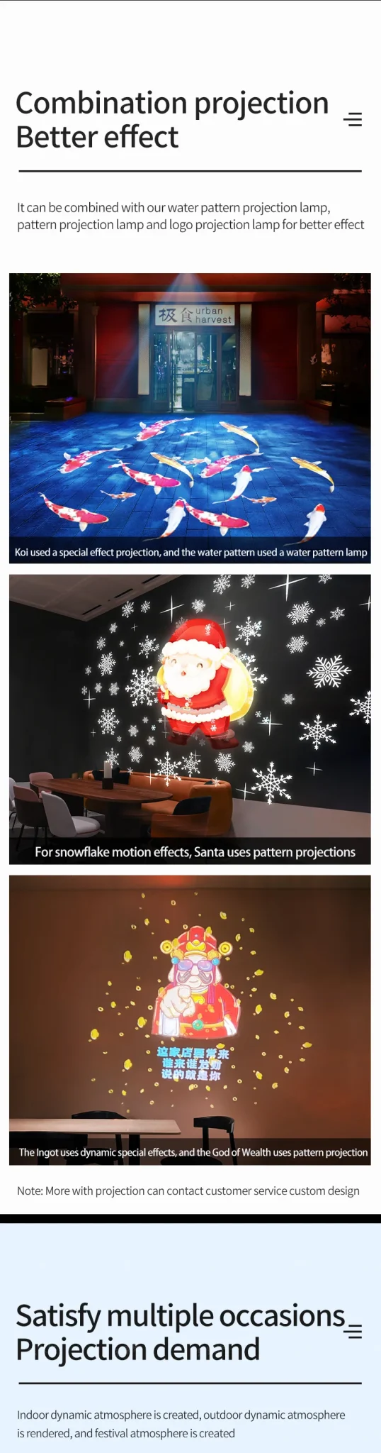 Iluminación de proyección creativa de luz de pez dinámica con patrón de nube de pez dorado personalizado impermeable al aire libre para jardín - Image 20