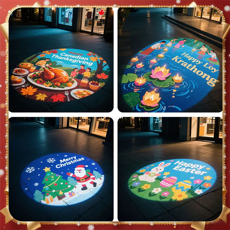 Proyector de luz Led Gobo para festivales globales, Navidad, Halloween, Año Nuevo, decoración con patrón más de varios países para fiestas y negocios - Image 2