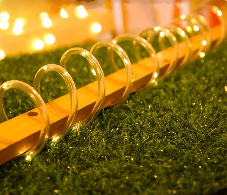 Tira de luces LED solares, tubo de cuerda, guirnalda de luces alimentada por energía Solar, decoración navideña para exteriores, jardín, césped, árbol, valla de patio - Image 13