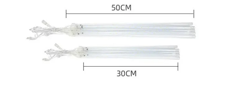 Guirnalda de luces solares para lluvia de meteoritos, luz impermeable para jardín, 8 tubos, árbol de Navidad, fiesta, boda, decoración navideña - Image 25