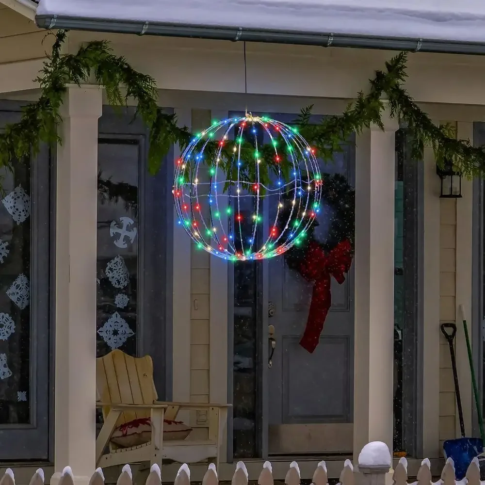 Esfera iluminada para decoración navideña, marco de iluminación LED con bola brillante, luces de bola grandes, luces de hadas para decoración de porche y Patio - Image 8