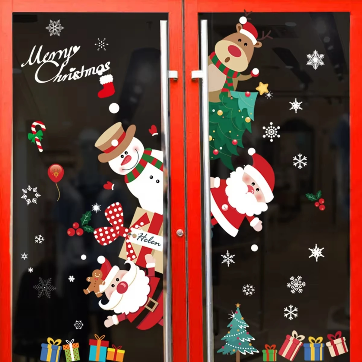 Pegatinas navideñas para ventana, adornos navideños para el hogar, pegatina navideña para pared, decoración de Año Nuevo para habitación de niños 2025, 2026 - Image 3