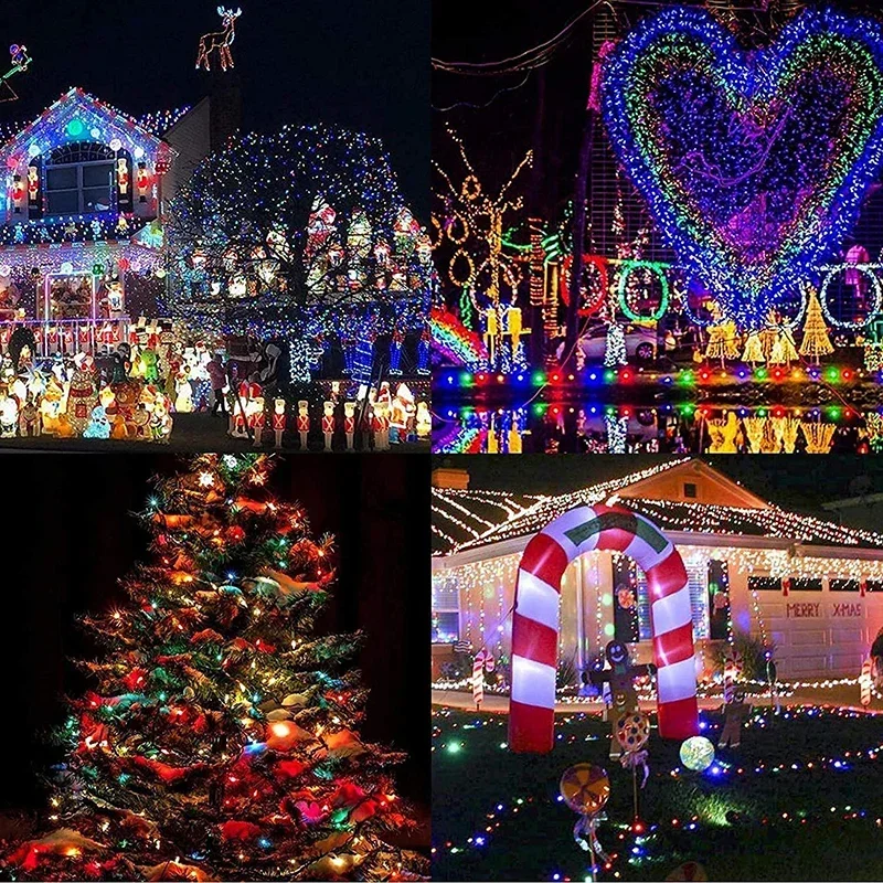 Guirnalda de luces LED de Navidad, guirnaldas de luces al aire libre para adorno, árbol, jardín, calle, boda, fiesta, decoración de Patio - Image 33