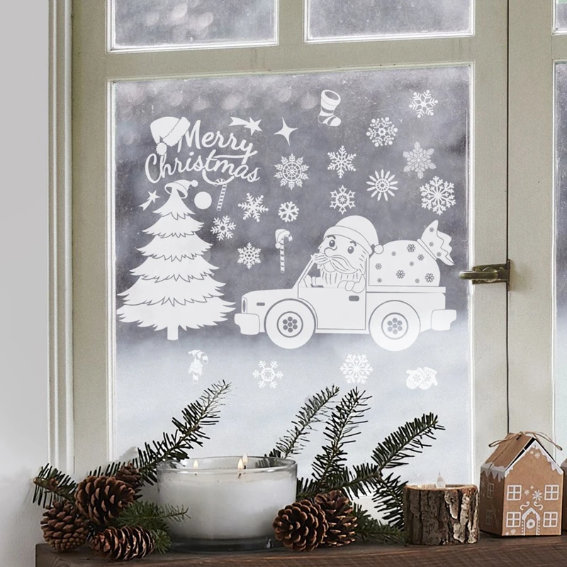 Pegatinas navideñas para ventana, adornos navideños para el hogar, pegatina navideña para pared, decoración de Año Nuevo para habitación de niños 2025, 2026 - Image 57
