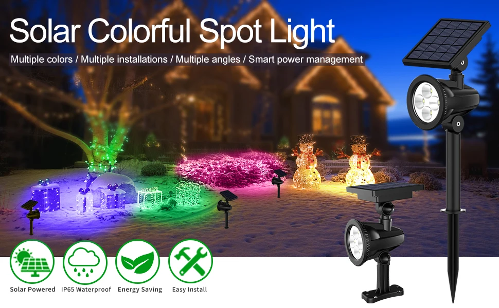 2025 iluminación LED Solar impermeable para exteriores, foco de césped de alto brillo para jardines, patios, árboles, caminos, terraza - Image 8