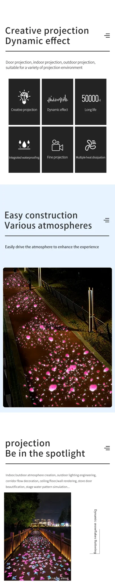 Iluminación de proyección creativa de luz de pez dinámica con patrón de nube de pez dorado personalizado impermeable al aire libre para jardín - Image 17