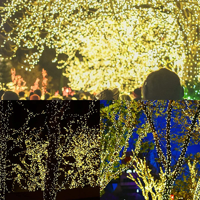 Guirnalda de luces LED navideñas con Cable verde, guirnalda impermeable para exteriores, fiesta de cumpleaños, decoración de jardín y habitación de Halloween - Image 11